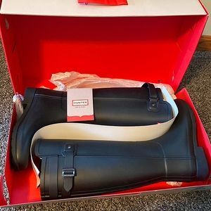 Matte Black Hunter tall Rainboots